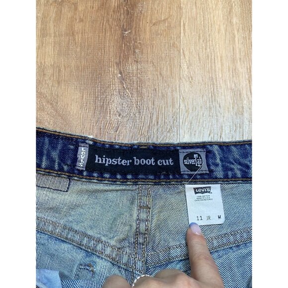 Vintage 90s Silver Tab Levis Hipster Boot Cut Jeans Size‎ 11R - Picture 3 of 8